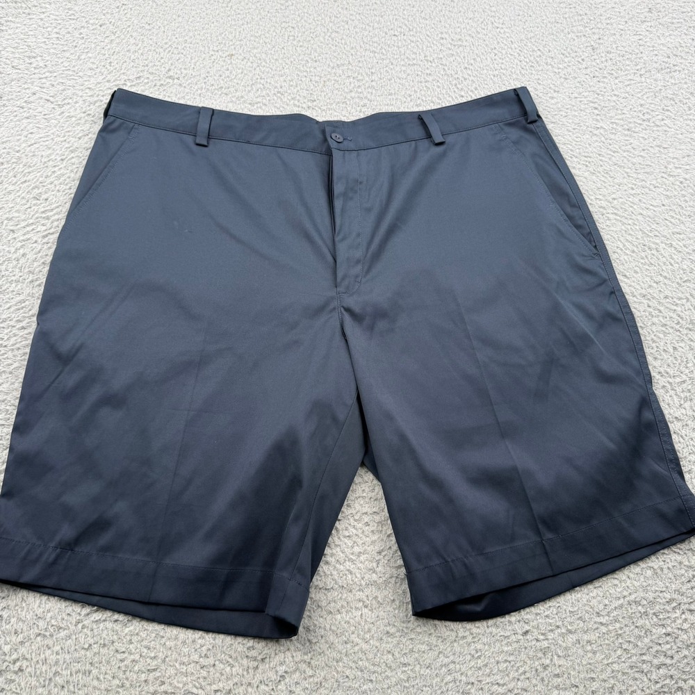 Nike Golf Shorts Mens 40 Navy Blue Solid Dri-FIT Flat Front Performance